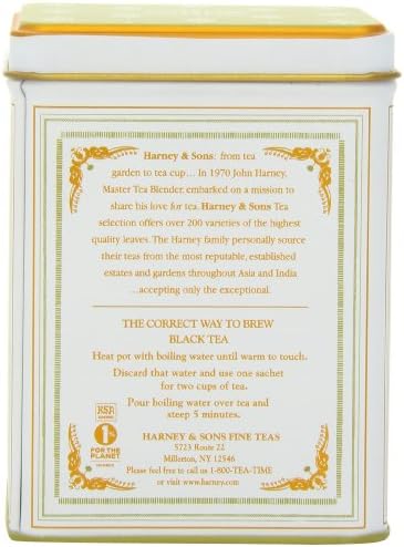 Harney & Sons Darjeeling Black Tea, 20 Sachets of Black Tea | Classic Collection, 20 sachet tin