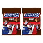 (2 pack) Snickers Minis Chocolate Bar with roasted peanuts, nougat, caramel and milk chocolate Candy 2.48 oz Bag
