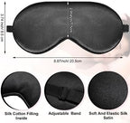 Xtinmee 30 Pieces Silk Sleep Mask Silk Eye Mask with Adjustable Strap Eye Cover for Sleeping Blindfold for Women Men Travel Rest(Black)