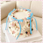 20 Pcs Light Blue Bow Cake Toppers for Cupcakes, Baby Boy Shower Baptism Christening Birthday Party Cake Decorations Supplies