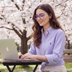 Blue Light Blocking Glasses Cat Eye Stylish Computer Eyeglasses UV Ray Filter Women AB3304 (Purple)