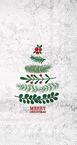 Boston International BF882200 IHR 3-Ply Guest Towel Buffet Paper Napkins, 8.5 x 4.5-Inches, Natural Christmas Tree