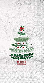 Boston International BF882200 IHR 3-Ply Guest Towel Buffet Paper Napkins, 8.5 x 4.5-Inches, Natural Christmas Tree