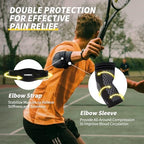 CAMBIVO 2 Elbow Sleeves and 1 Tennis Elbow Strap Set, Targeted Counterforce Compression for Tennis & Golfer's Elbow Relief, Adjustable Arm Support Kit for Tendonitis, Heavy Lifting and Workout