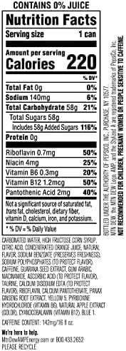 Mtn Dew AMP Energy, Original, Energy Drink with Caffeine, B Vitamins, 16 fl oz cans (12 Pack), Packaging May Vary