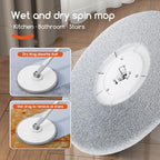 REECOO Spin Mop and Electric Bucket System, Unique Automatic Washing and Wring Electric Bucket, Upgrade Spin Mop Bucket with 2 Microfiber Cloths,Suitable for Hardwood Tile Marble Floor-White