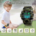 CakCity Boys Camouflage LED Sport Watch,Waterproof Digital Electronic Casual Military Wrist Kids Sports Watch with Silicone Band Luminous Alarm Stopwatch Watches