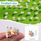 50 Pcs Mini Resin Cow Figurine Bulk Mini Cow Figurine Cake Decorations Cute Miniature Resin Sculpture Ornament Micro Landscape Office Garden Desk Party Tabletop Decor