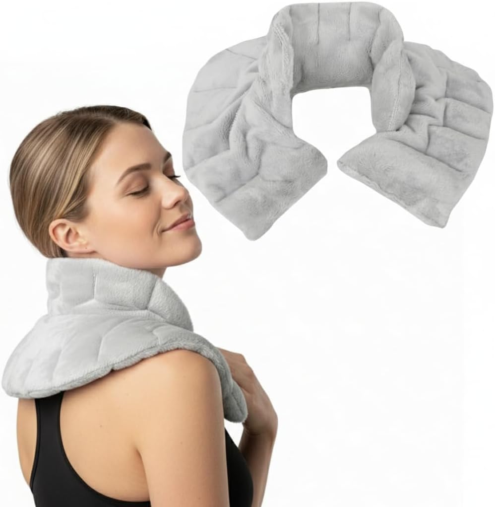Herbal Concepts Neck and Shoulder Wrap, Hot & Cold Therapy, Microwaveable Shoulder Heating Pad, Aromatherapy Heat Wrap (Charcoal)