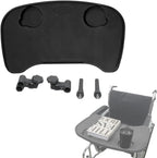Wheelchair Tray Table - Removable Wheelchair Desk Lap Board Eating Aid for Nursing Patient, Fits Wheelchair Arms of Distance 16" - 20" (Black)