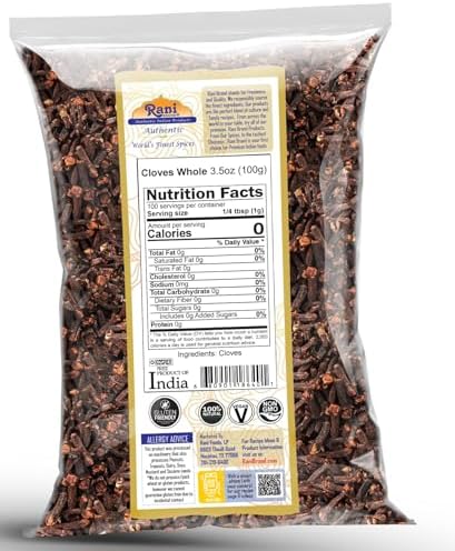 Rani Cloves Whole (Laung) 3.5oz (100g) Great for Food, Tea, Pomander Balls and Potpourri, Hand Selected, Spice ~ All Natural | NON-GMO | Kosher | Vegan | Gluten Friendly | Indian Origin