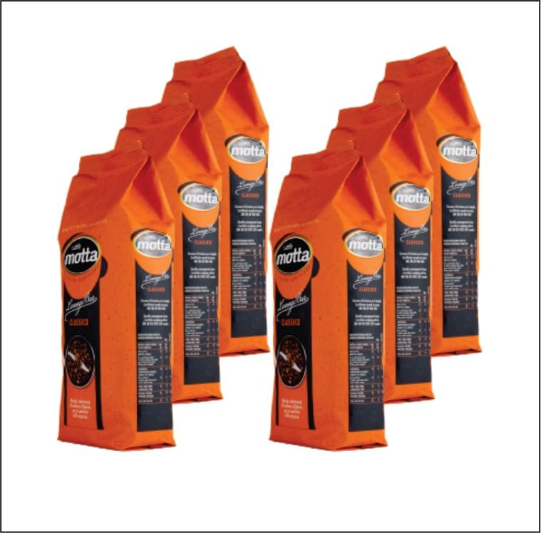 Caffe Motta | Lounge Bar Coffe Bean Roasted Classico | 1 Kg (2.2LB) | Pack of 6