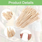 8 inch Bamboo Skewers, 100 PCS Bamboo Sticks for Cocktail Appetizer Toothpicks Kabab Skewers Picks Paddle Wooden Skewers for Cocktail, Fruit, Grilling, Drink, BBQ, Fondue(8 Inch)