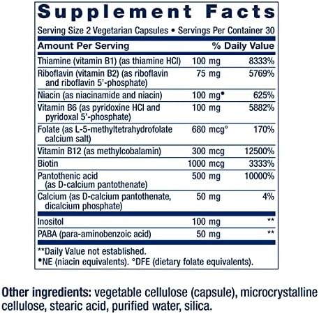 Life Extension BioActive Complete B-Complex, Heart, Brain and Nerve Support, Healthy Energy, Metabolism, Complete B Complex, 60 Vegetarian Capsules