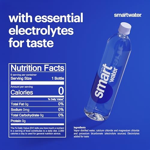 Smartwater vapor distilled premium water , 16.9 Fl Oz (pack of 6)