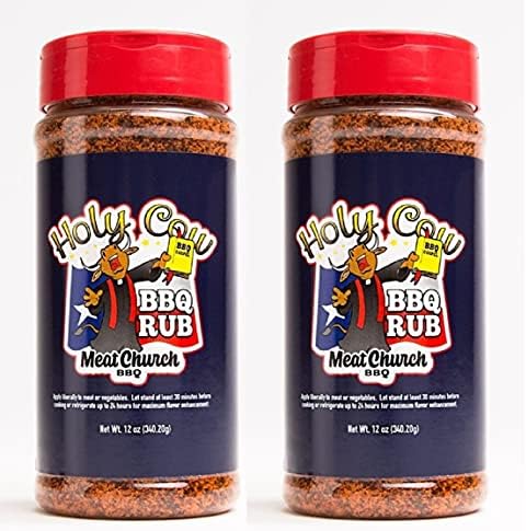 Meat Church BBQ Rub Combo: Two Bottles of Holy Cow (12 oz) BBQ Rub and Seasoning for Meat and Vegetables, Gluten Free, Total of 24 Ounces