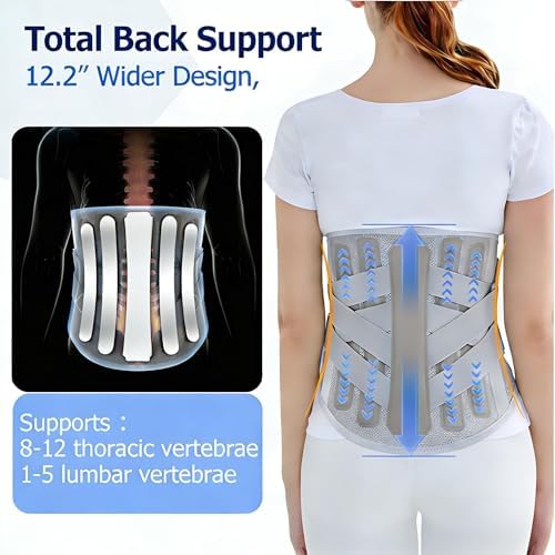 TESETON Back Brace for Lower Back Pain Men Women,Lumbar Support Belt with 3-Layer Adjustable Straps,Breathable Mesh for Herniated Disc,Sciatica,Scoliosis WT05-L