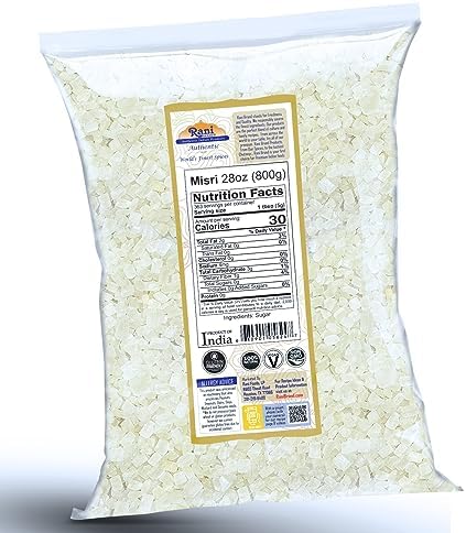 Rani Misri (Indian Sugar Crystals) 28oz (800g) ~ All Natural | Gluten Friendly | No Colors | Vegan | Kosher | Indian Origin