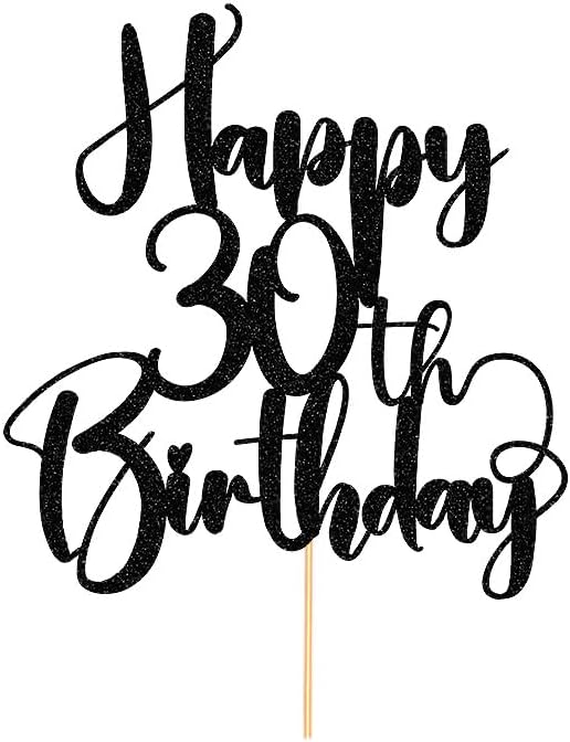 Happy Birthday 30th Cake Topper，Men/Women 30th Birthday,30th Anniversary Party Cake Topper Decorations/Dinner Party Decorations (30)