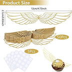 50PCS Chocolate Decoration Wings Cupcake Toppers for Wizard Party Anniversary Birthday Wedding