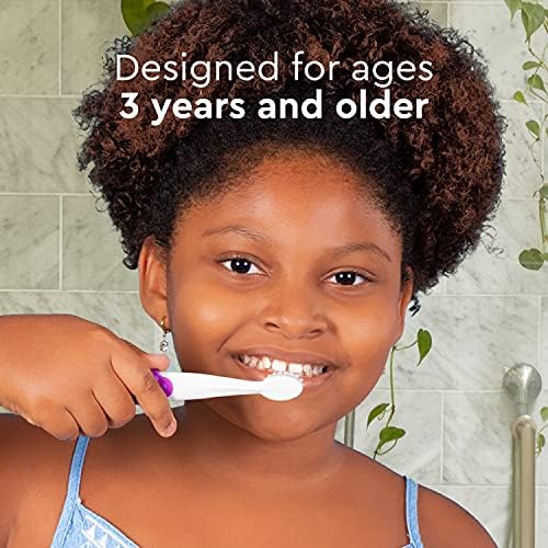 RADIUS Totz Plus Brush Kids Toothbrush Silky Soft BPA Free ADA Accepted Designed for Delicate Teeth & Gums for Children 3 Years & Up - PurpleGrey - Pack of 1