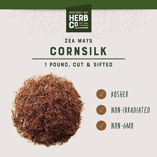 Cornsilk, by Herb Co, Cut & Sifted, 100% Pure for Herbal Teas, Supplements & Skin Washes, Caffeine-Free Traditional Botanical, 1 lb