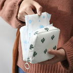 1PC Sanitary Napkin Storage Bags, Reusable Tampon Organizer Pouch With Zipper, Portable Sanitary Bags for Feminine Products, Washable Multi-Function Travel Storage Pouch (Blue Bear)