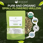 Biokoma Organic Small-Flowered Willow Dried Herb 30 Tea Bags (1.5oz) Epilobium Parviflorum USDA Organic Herbal Tea Urinary Support Prostate Health Resealable Pouch No Additives No Preservatives Kosher
