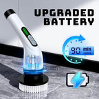 Electric Spin Scrubber for Bathroom: Shower Scrubber with Long Handle, Dual Speed Cordless Power Cleaning Scrub, 7 Brush Heads, IPX7 Waterproof Heavy Duty Cleaner Tools for Tub Tile Grout Wall