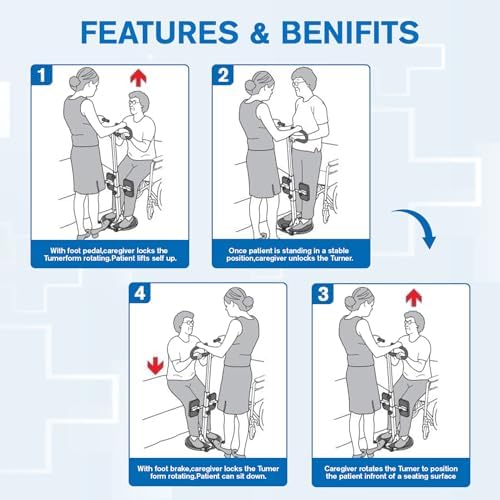 Helsevesen Patient Turner, Turn Transfer Aid for Standing & Seating Positioning, 400 lb Capacity