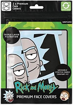 Official Rick & Morty Rick Face Masks (2 Pack)