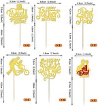 Rsstarxi 24 Pack Happy Father's Day Cupcake Toppers Gold Glitter No.1 Dad Dad is My Hero Best Dad Cupcake Picks for Happy Father's Day Birthday Theme Party Cake Decorations Supplies