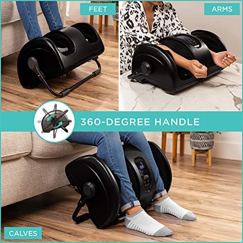 Best Choice Products Heated Shiatsu Foot Massager for Pain Relief, Plantar Fasciitis, Neuropathy, Blood Circulation w/Compact Design - Satin Black