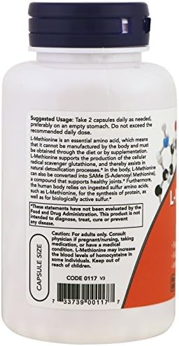 Now Foods L-Methionine 500 mg 100 Caps