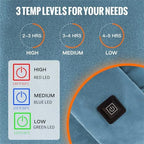 Girasol Heated Neck Wrap Heated Scarf for Neck Pain Relief, Neck Heating Pad with 5000mAh Power Bank, Cordless Thermal Neck Brace Electric Heated Neck Warmer with 3 Heating Levels (Blue)