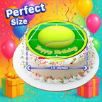 7.5x Inch Edible Cake Toppers – Tennis Themed Birthday Party Collection of Edible Cake Decorations