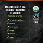 Frontier Co-op Organic Fairtrade Jasmine Green Tea, All Natural Loose Leaf Tea Leaves, Kosher | 16 Ounce (Pack of 1)