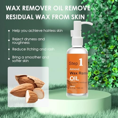 After Waxing Skin Care Kit, Almond Oil For Remove Wax Residue, Post Wax Cooling Aloe Vera Gel For Calm and Soothing Skin, 2 Bottles Hair Removal Waxing Kit for Women 3.9oz/100ml