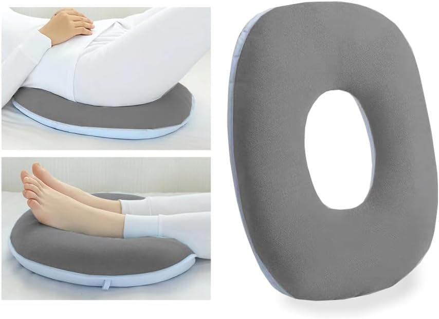 Donut Pillow for Bed Sores Pressure Ulcer Relief Seat Cushion Butt Pillows for Sitting After BBL Hip Surgery Postpartum Medical Ring Cushion for Tailbone Pain Hemorrhoid Pillow Doughnut Pad (Grey)