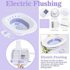 RUGUO Electric Sitz Bath for Toilet Seat, Unisex Sitz Bath Soak Tub, Sits Bath Kit for Women, for Soothes Hemorrhoids & Postpartum Care, Automatic Flushing - Purple