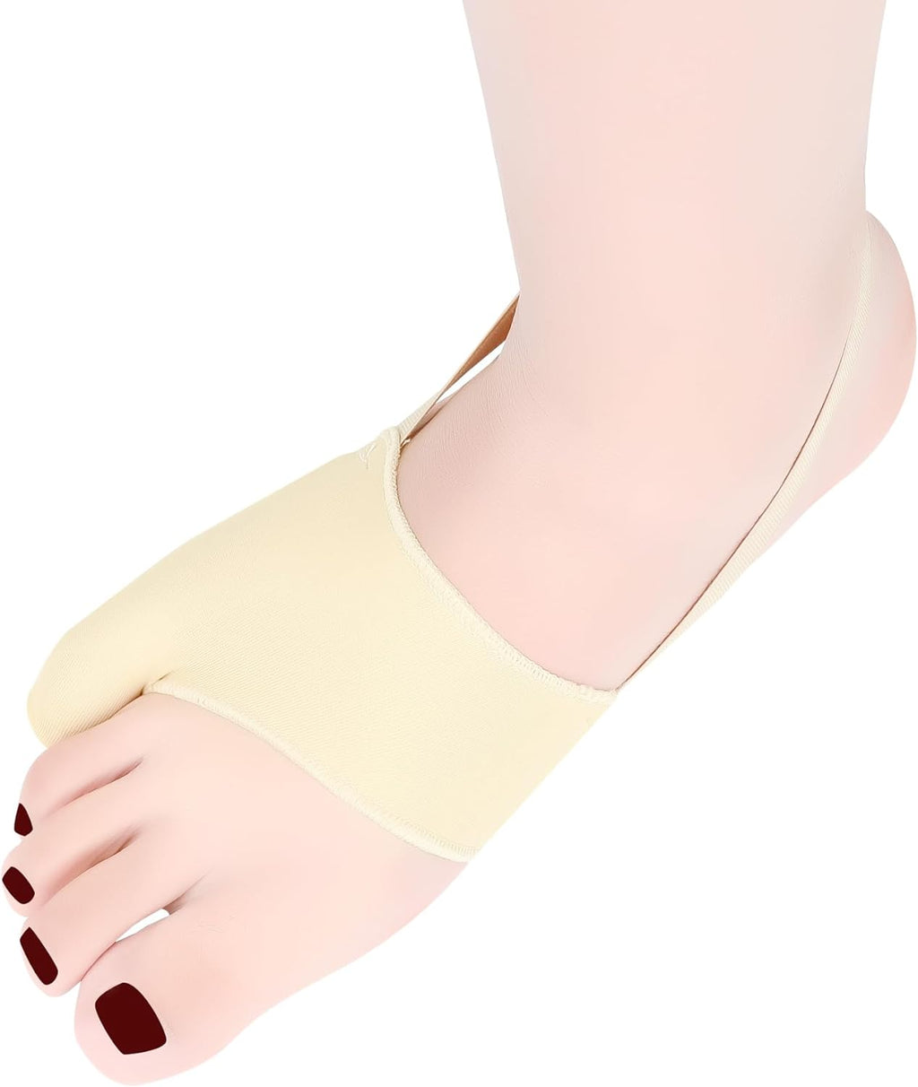 1Pair of Tailors Bunion Relief Pads Socks Bunionette Protector Sleeves Built-in Gel Pads Silicone Cover Guard With Non-slip Strap to Cushions and Comfort Pinky Toe Bunionette Pain (Beige-XL)