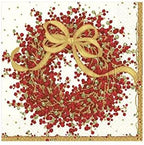 Caspari Entertaining Pepper Berry Cocktail Napkins, Red, 20-Pack
