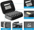 Pill Organiser 7 Day 3 Times, Travel Pill Dispenser, Weekly Pill Box Organisers, Store Medication, Vitamin, Fish Oil, Supplement,Black