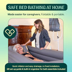 Inflatable Bed Bathtub for Adults, Bedridden Patients – Easy Bed Bath System for Elderly & Disabled – Home Care Portable Medical Bed Shower Solution with Electric Pump & Complete Kit
