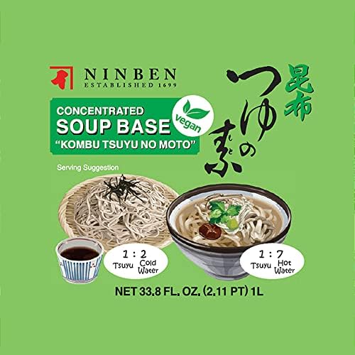 [NINBEN] Kombu Tsuyu | Vegan Japanese Hokkaido Kelp 3 times Concentrated Soup Base | No Preservatives | Product of Japan (33.8 Fl oz/1000ml)