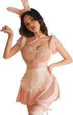 SNOMYRS Lolita Dress Maid Outfit Cosplay Pink Kawaii French Maid Apron Sexy Bunny Lingerie Anime Cosplay Costumes Gothic Clothes