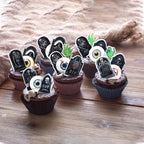 60 Pack Edible Halloween Tombstone Zombie Horrible Cupcake Toppers Zombie Hands Rice Paper Wafer Paper Cupcake Picks for Halloween Eyeballs Baby Shower Kids Birthday Cake Decorations Party Supplies