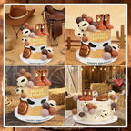 Cowboy Cake Topper - 39 pcs Cowboy Cake Decorations Include Cowboy Hat and Boot Balls for Western Cowboy Birthday Baby Shower Party Decorations