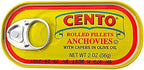 Cento Rolled Fillets Anchovies with Capers in Olive Oil, 2 ounces (56 g) (Pack of 5)