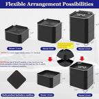 Bed Risers Heavy Duty, Adjustable Furniture Riser Blocks Lift 1.5, 3, 4.3 inches for Couch Table Desk Sofa Chair Legs, Refrigerator, Washing Machine - Support up to 4000 lbs (Black 4 Pack, 3 inch)